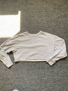 General Pants Co. Cropped Crew Sweatshirt in light grey